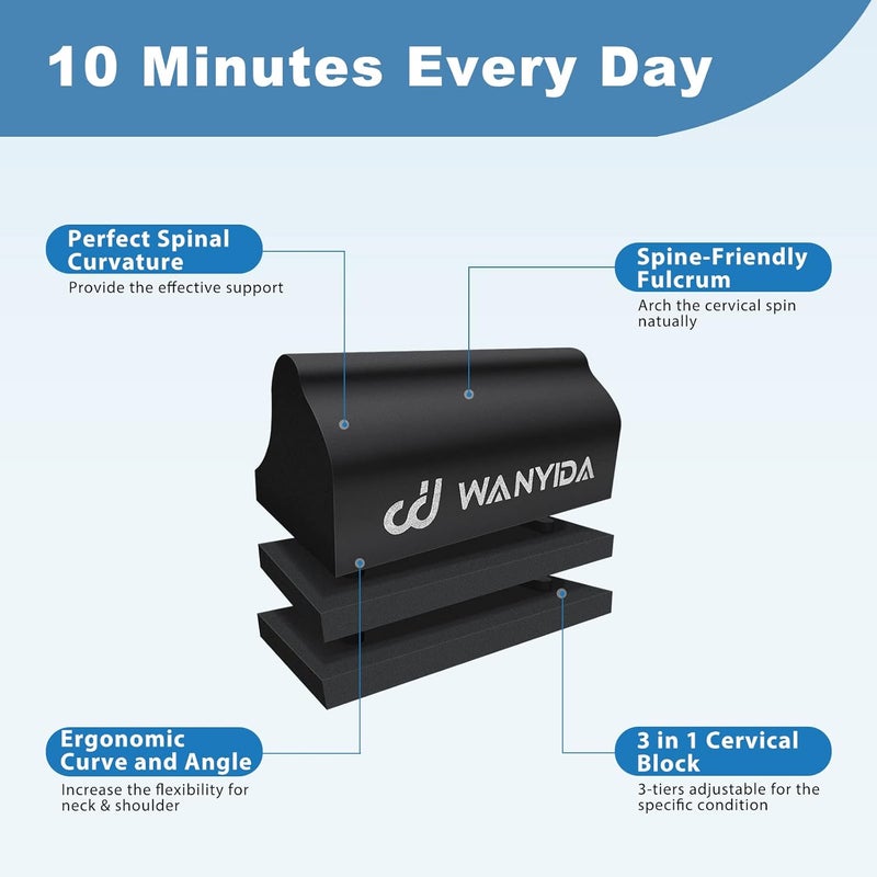 WANYIDA Neck Stretcher Chiropractic Pillows for Neck Pain Relief, Cervical Traction Device for Cervical Spine Alignment, Neck and Shoulder Relaxer, Cervical Orthotic Traction Block - Image 4